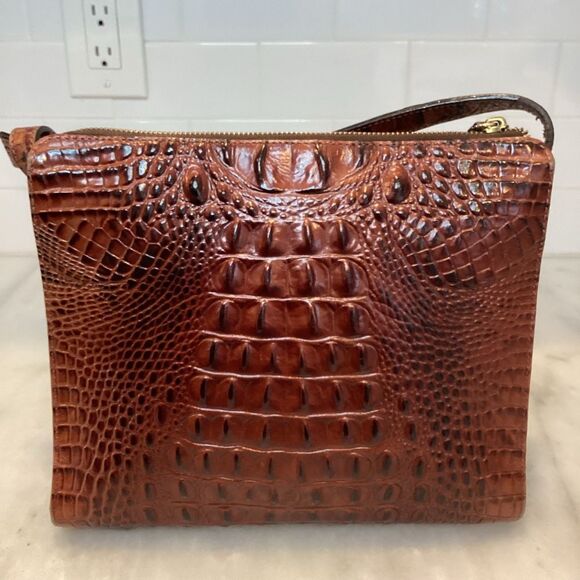 Brahmin Remy Pecan Croc Embossed Crossbody Bag - Picture 3 of 13